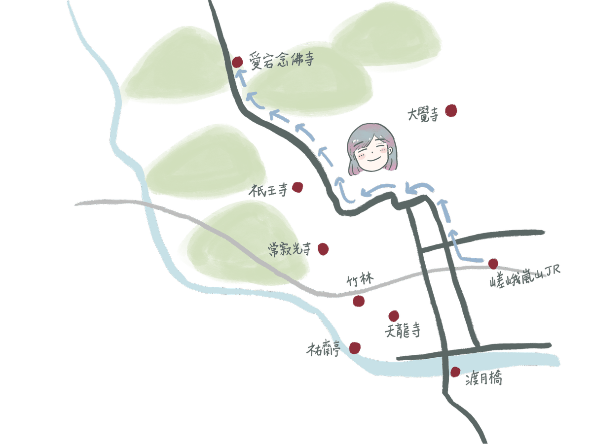 嵐山地圖插畫