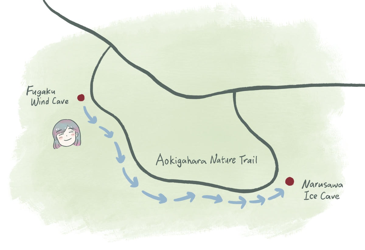 Aokigahara map illustration