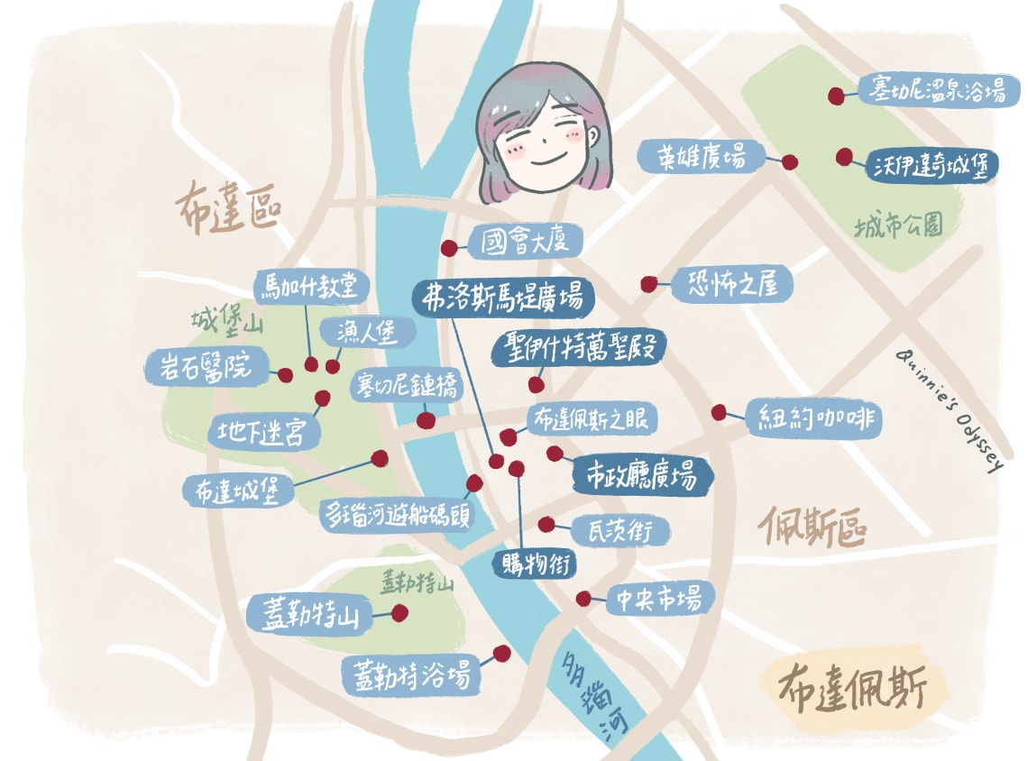 2024布達佩斯5間聖誕市集推薦:美食、交通、日期時間 - 第2張圖 布達佩斯 地圖 插畫