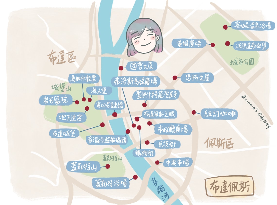布達佩斯自由行看這篇!交通、住宿、必去旅遊景點懶人包 - 第2張圖 布達佩斯 地圖