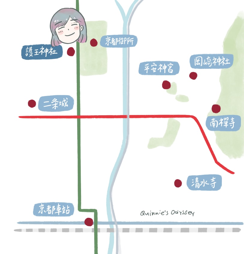 京都 護王神社 地圖 插畫