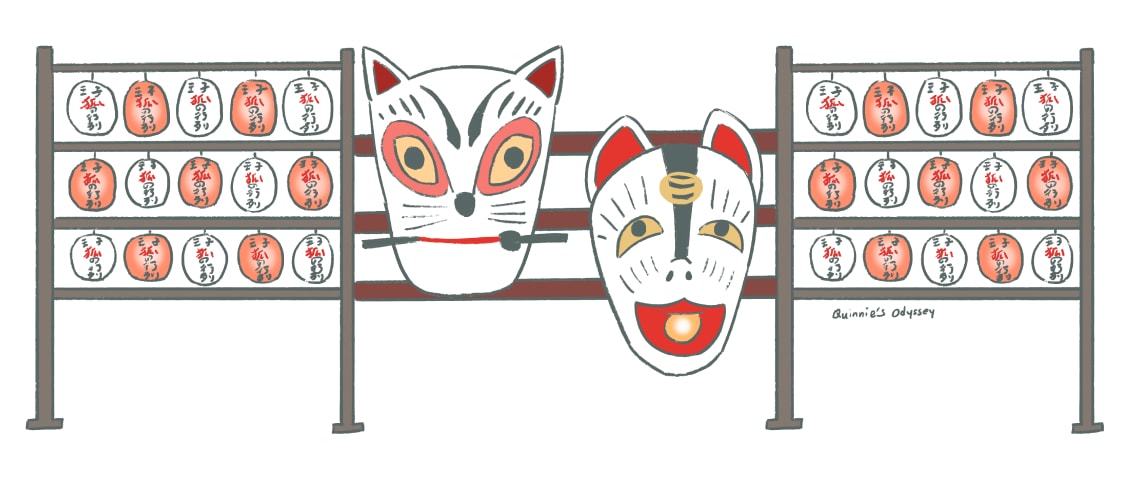 東京神社推薦:王子稻荷神社與神秘的狐狸傳說 - 第18張圖 東京王子稻荷神社 狐狸遊行 插畫