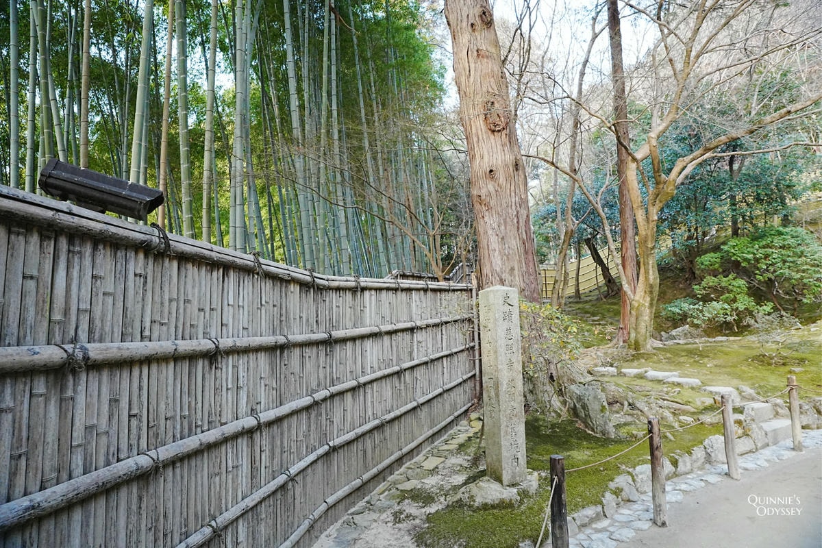 銀閣寺枯山水庭園、竹林