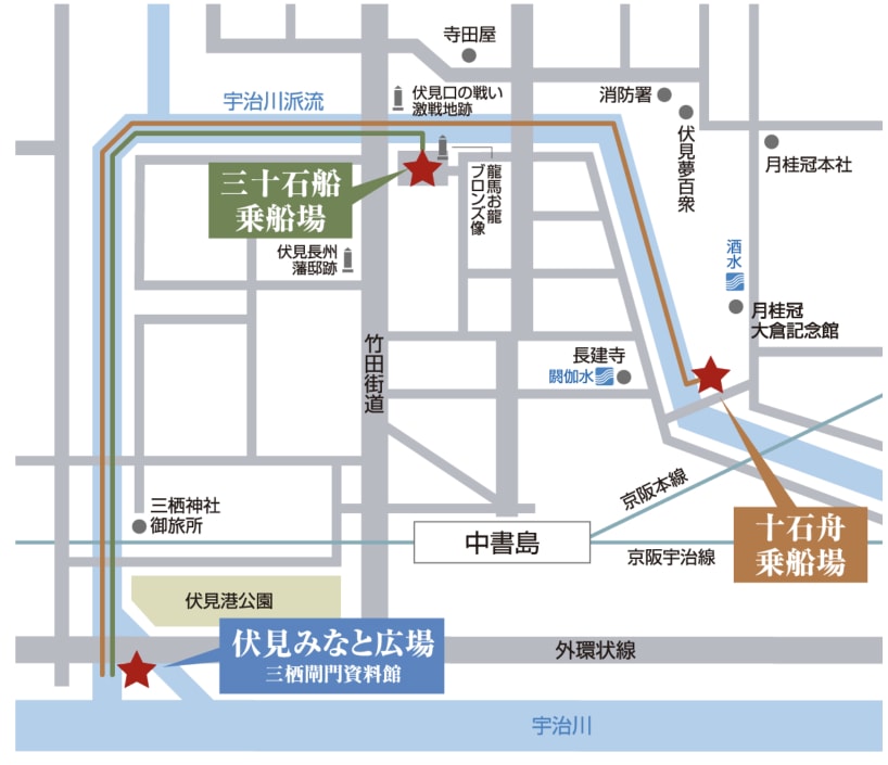 Fushimi Jukkokubune Cruise Route