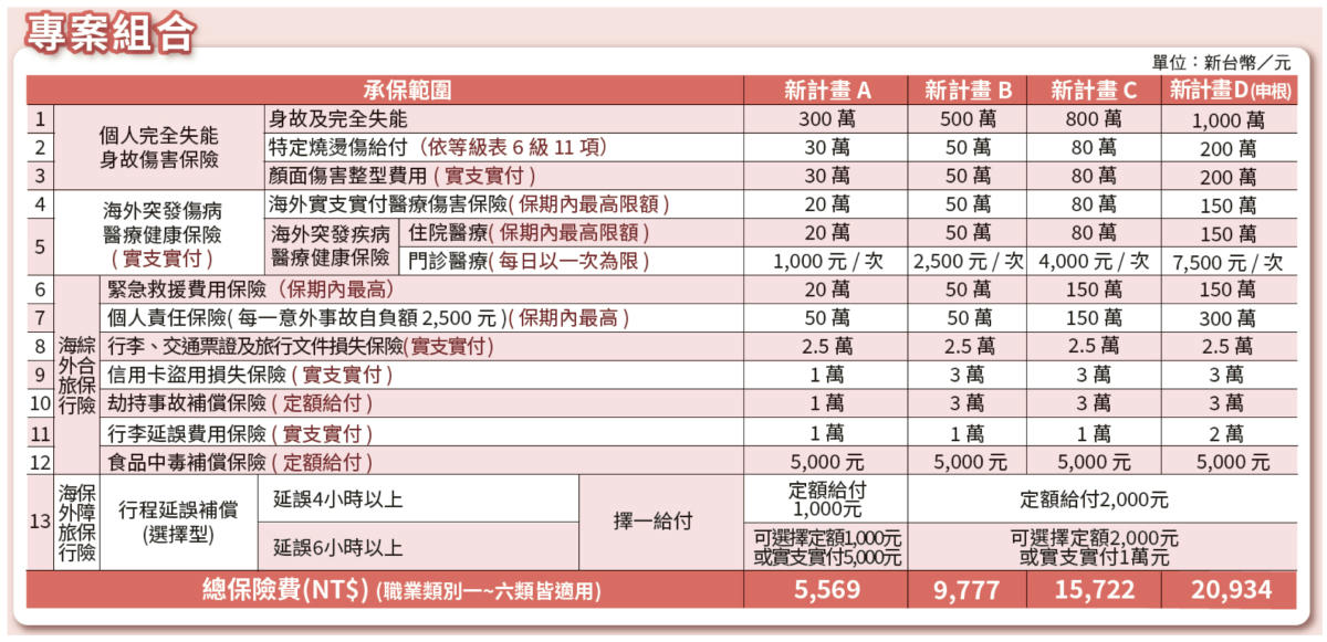 日本打工度假領證經驗分享:注意保險規定,別白跑一趟! - 第2張圖 富邦打工度假商品組合