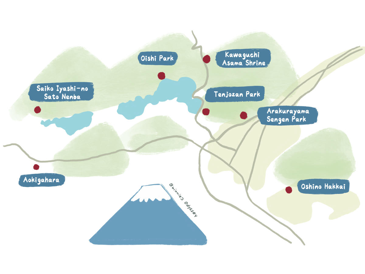 Mount Fuji map illustration