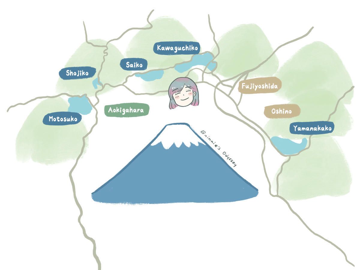 Mount Fuji map illustration