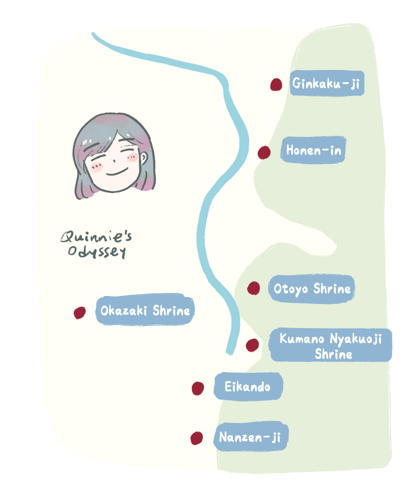 Philosopher’s Path Kyoto Guide: Scenic Walk, Hidden Shrines & Animal Omikuji Spots - 第7張圖 Philosopher’s Path Kyoto map illustration