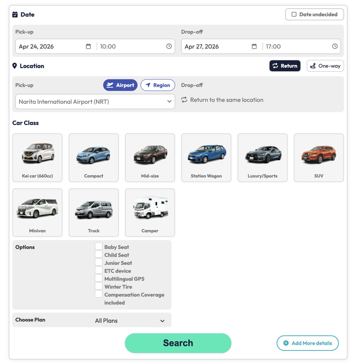 TOCOO! Japan Car Rental Guide: Prices, Booking Steps & Promo Code - 第6張圖 TOCOO! Car Rental Booking Process
