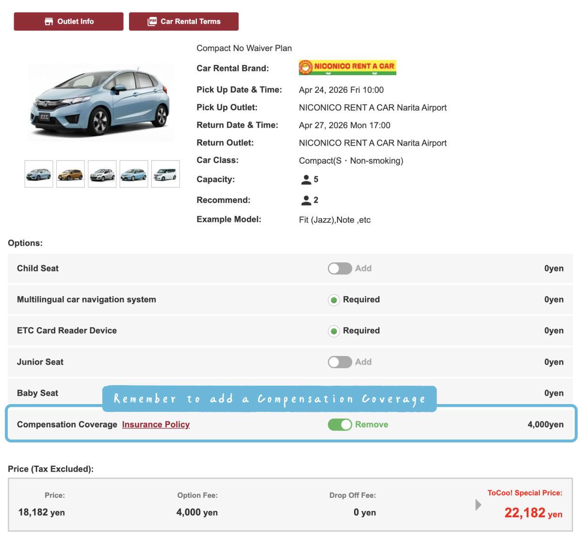 TOCOO! Japan Car Rental Guide: Prices, Booking Steps & Promo Code - 第8張圖 TOCOO! Car Rental Booking Process