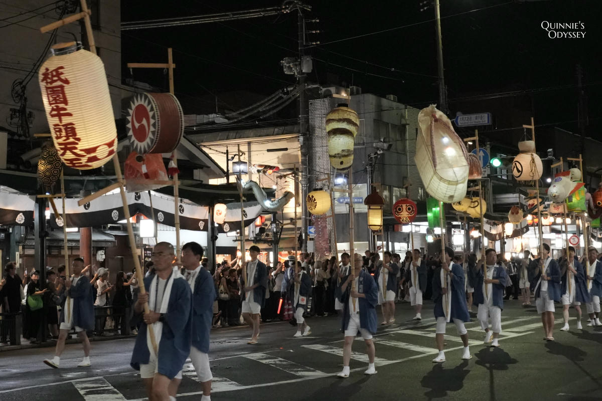 祇園祭 7/28 お祝い提灯、神輿洗