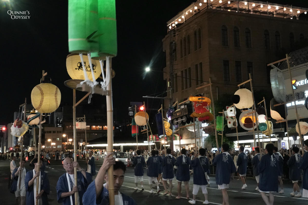 祇園祭 7/28 お祝い提灯、神輿洗