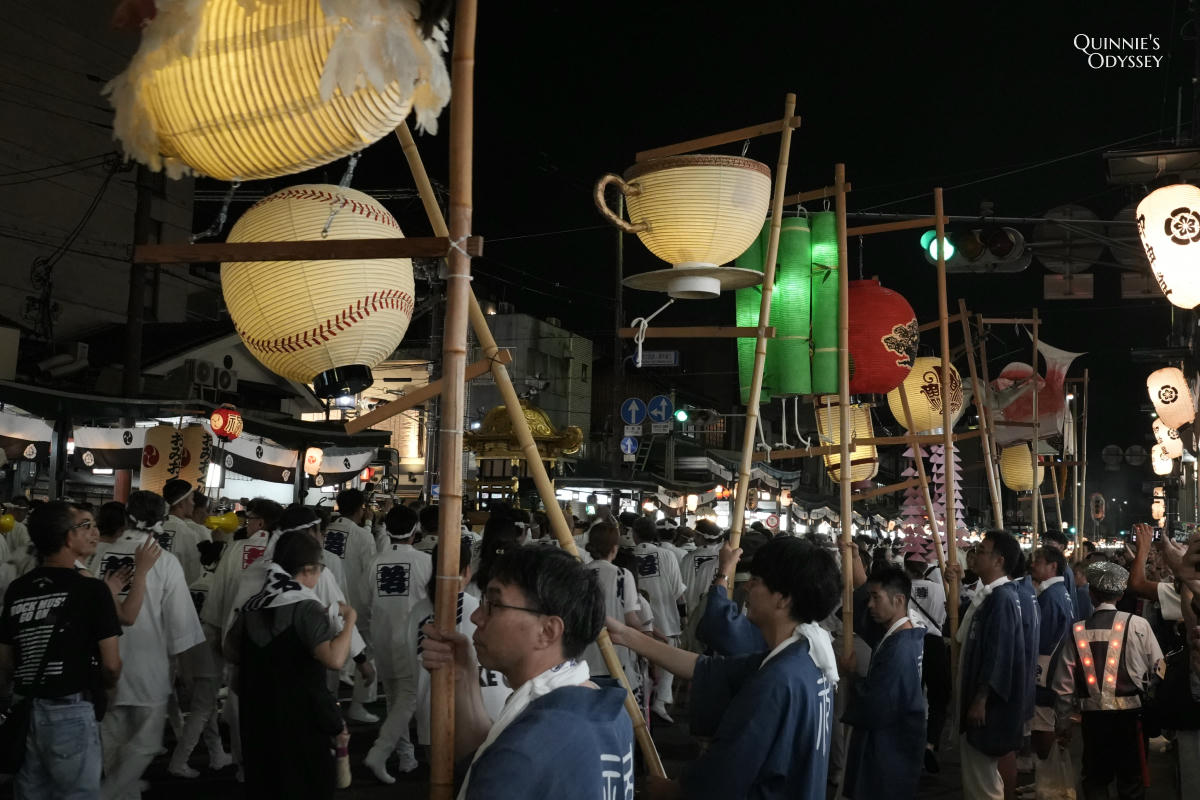 祇園祭 7/28 お祝い提灯、神輿洗