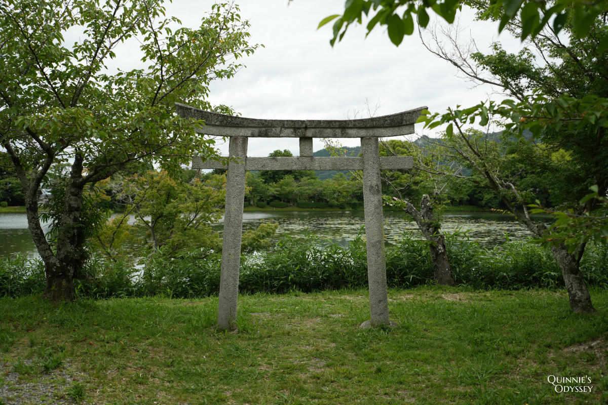 大覺寺大澤池:天皇離宮改建的寺廟,夏天走訪心得,附票價交通 - 第19張圖 大覺寺大澤池 池邊鳥居