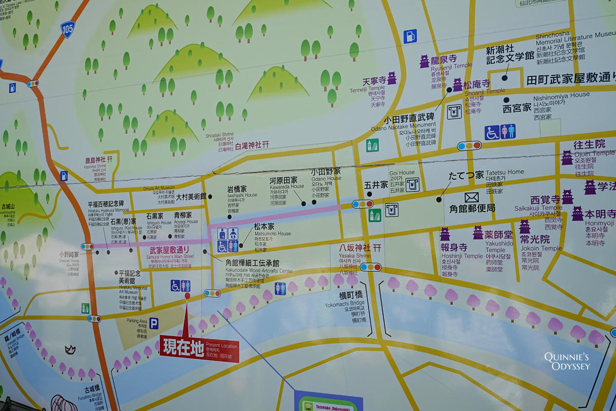 秋田角館青柳家完整介紹:武家屋敷交通、門票、必看亮點 - 第4張圖 角館武家屋敷 地圖